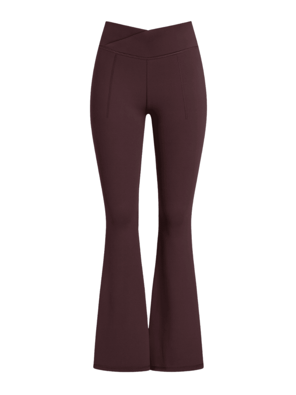 Wine Hourglass Flared Leggings