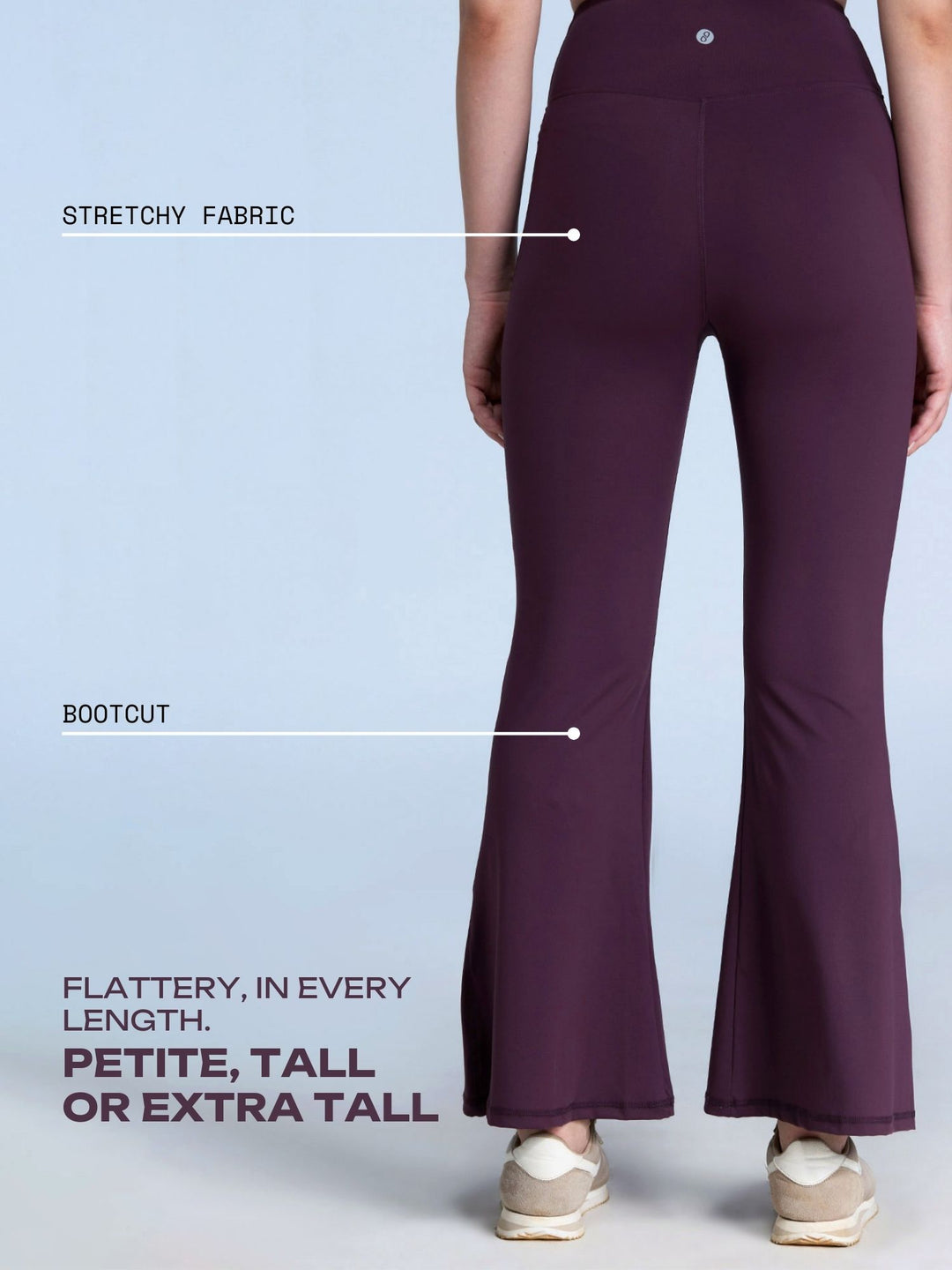Wine Petite Hourglass Flared Leggings