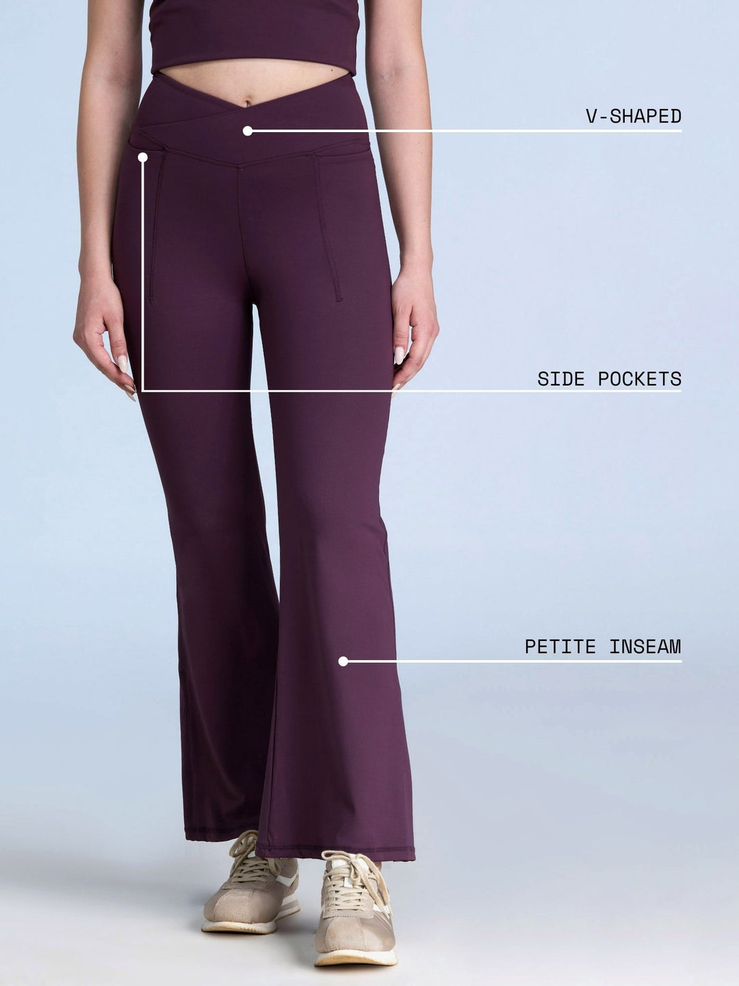 Wine Petite Hourglass Flared Leggings