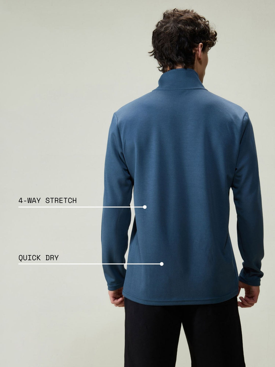 Petrol Blue Modal Half Zip