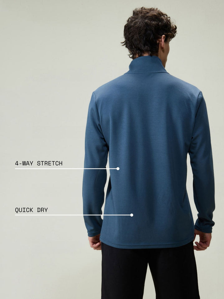 Petrol Blue Modal Half Zip