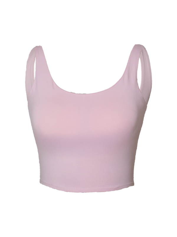 Pink Cotton Scoop Tank