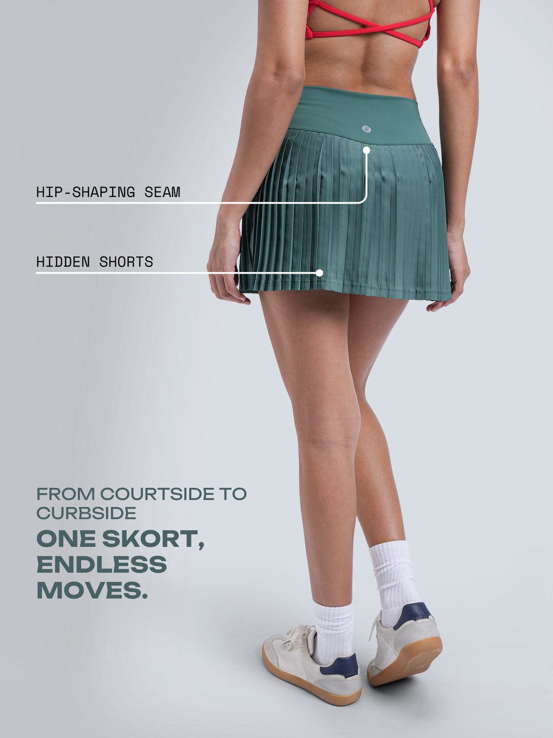 Pine Plie Pleated Skort