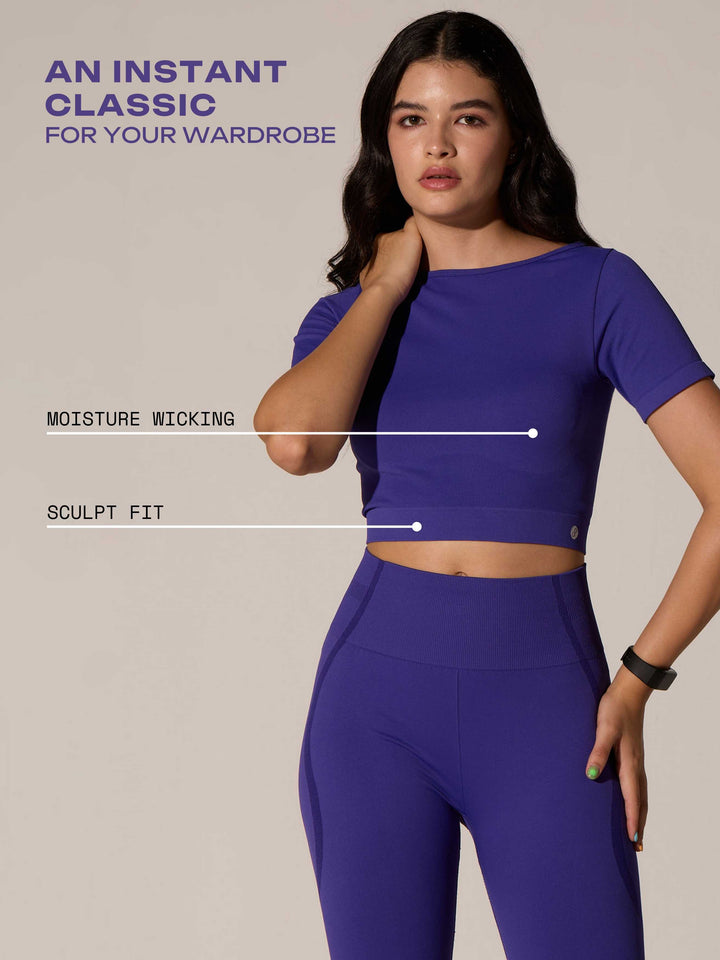 Purple Seamless Sculpt Tee