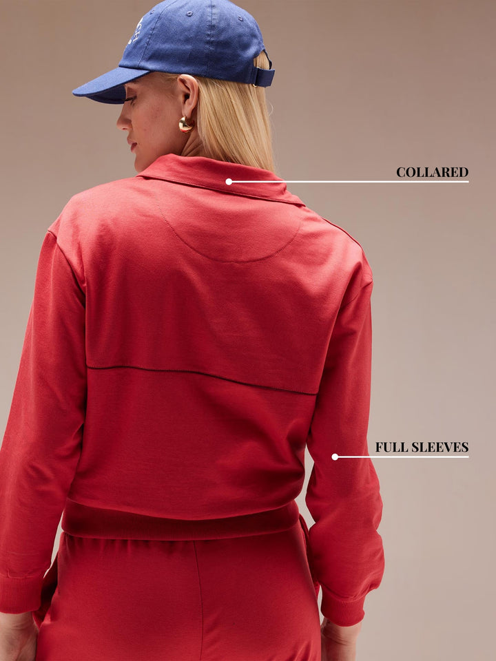 Red Urban Q-zip Sweatshirt