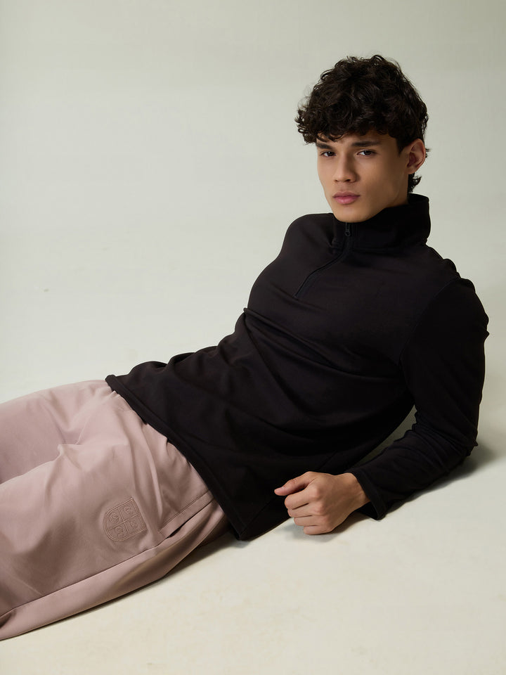 Black Modal Half Zip