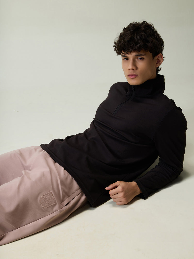 Black Modal Half Zip