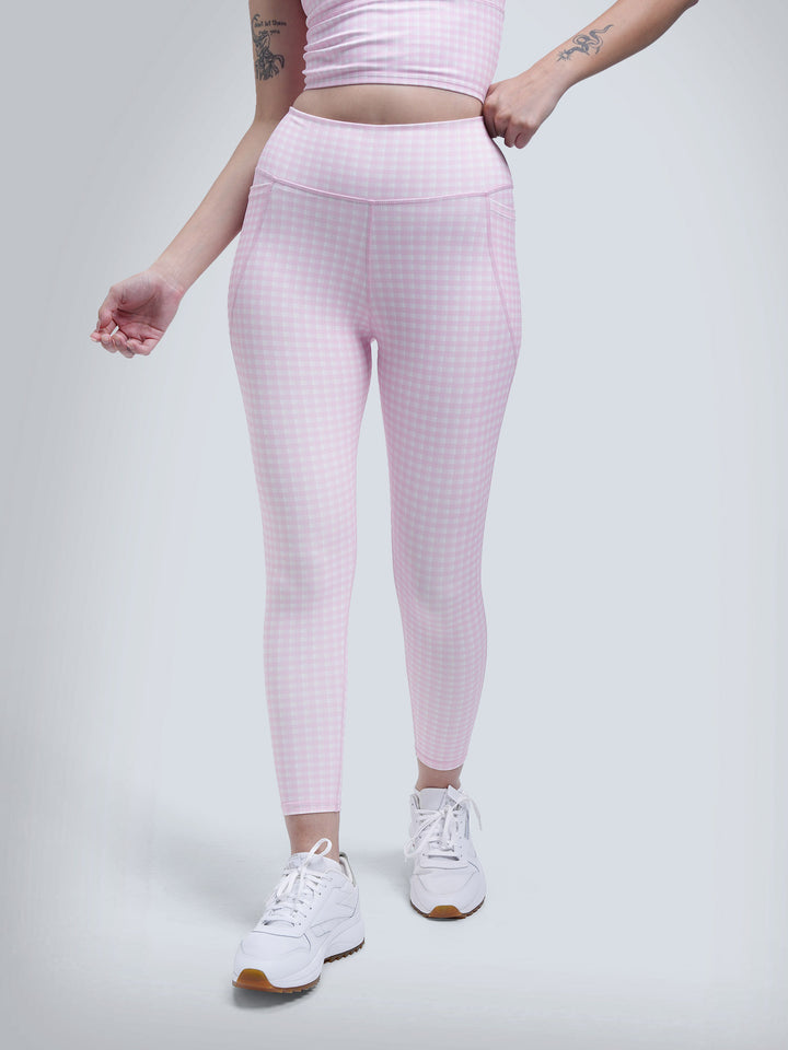 Pink Gingham Sculpt Core Leggings