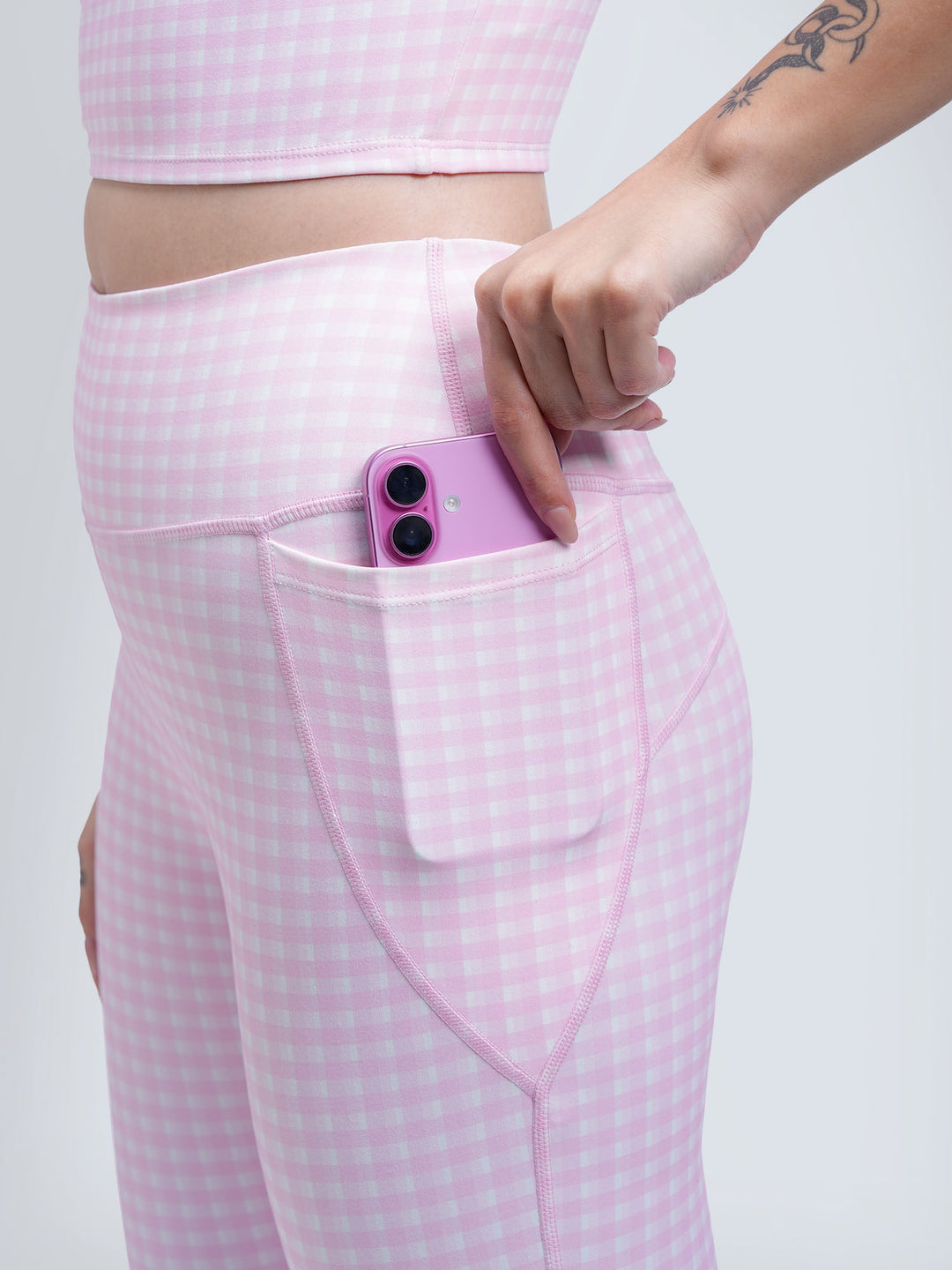 Pink Gingham Sculpt Core Leggings