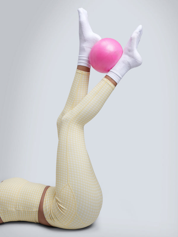 Butter Yellow Gingham Sculpt Core Leggings