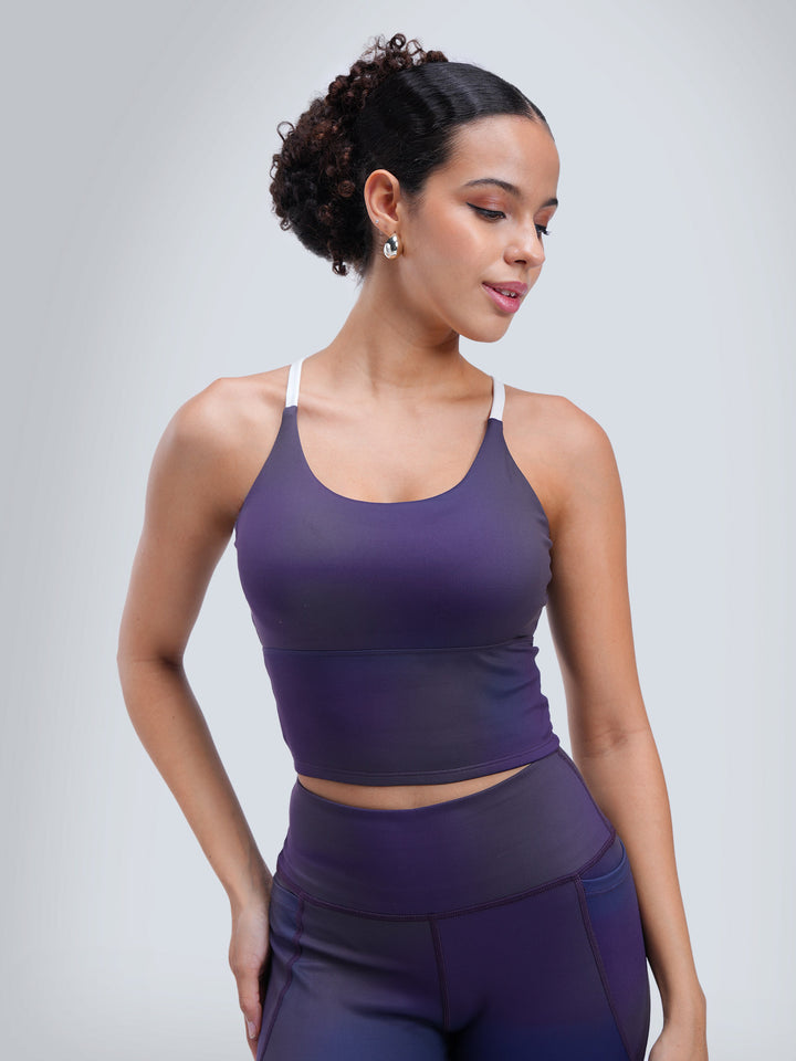 Midnight Gradient Cross Back Sports Bra