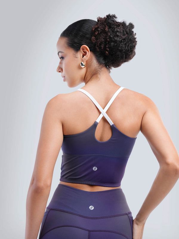 Midnight Gradient Cross Back Sports Bra