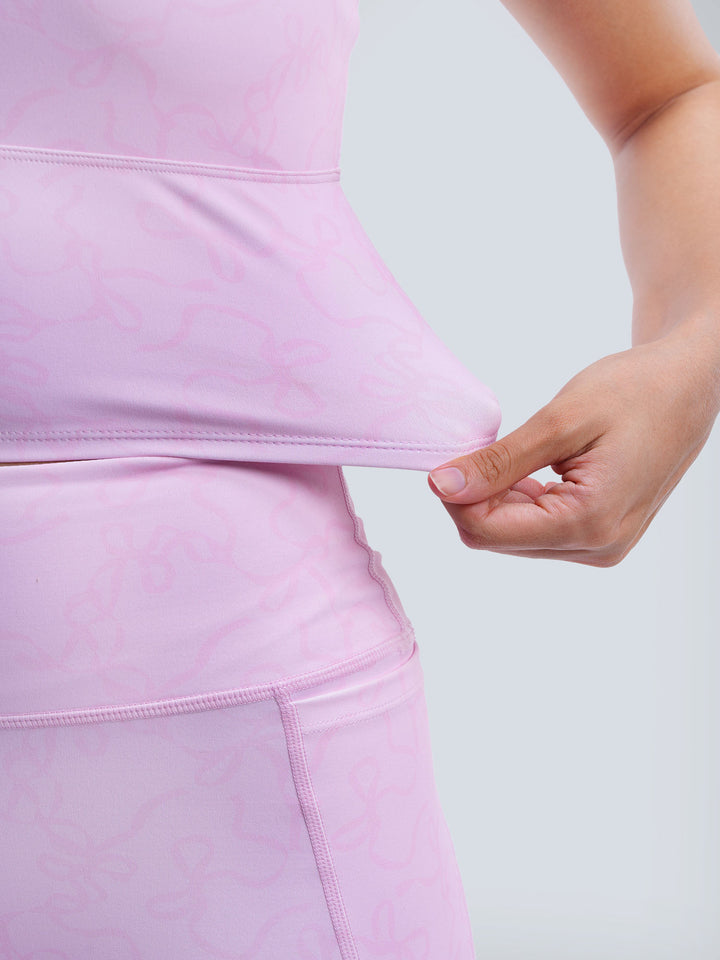 Pink Bow Cross Back Sports Bra