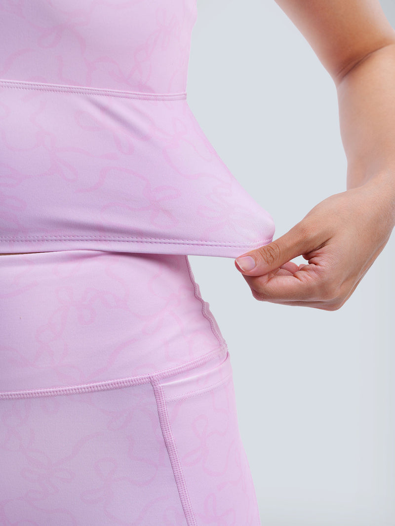Pink Bow Cross Back Sports Bra
