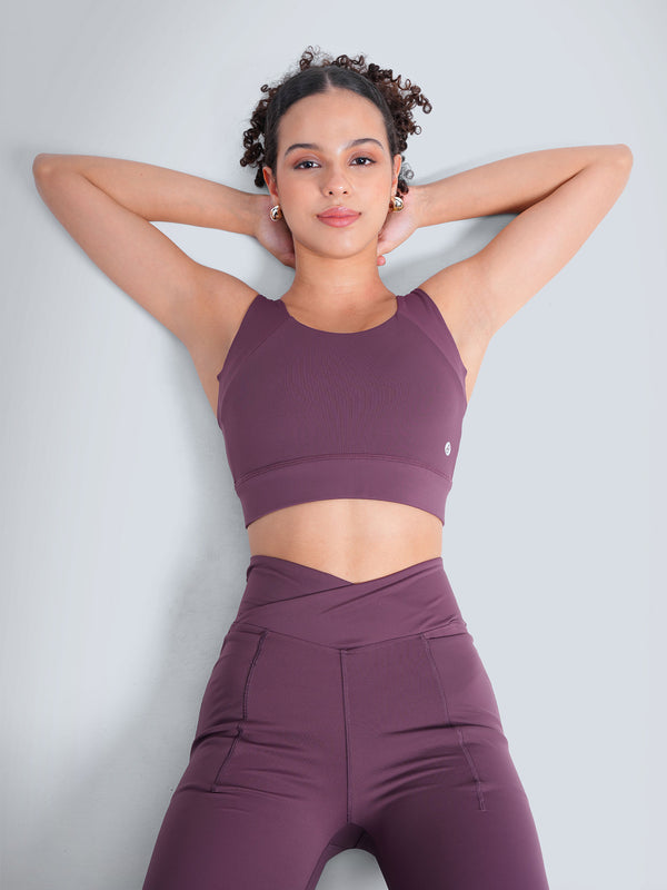 Wine High Impact Sports Bra