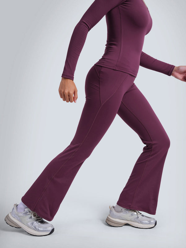 Burgundy Sculpt Bootcut Leggings