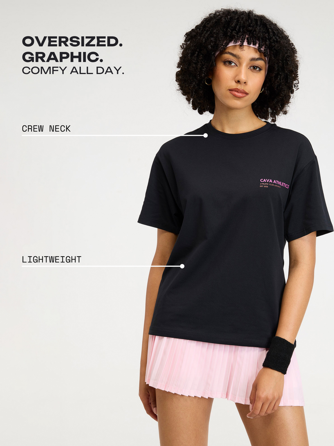 Black  Serve Side Oversized Printed Tee - Women