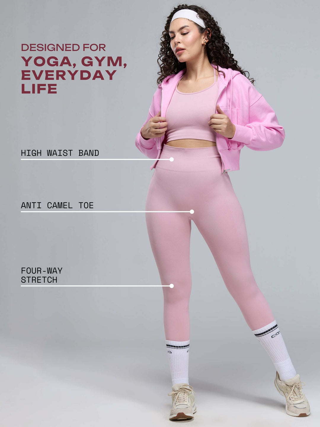 Pink Sky Rise Leggings