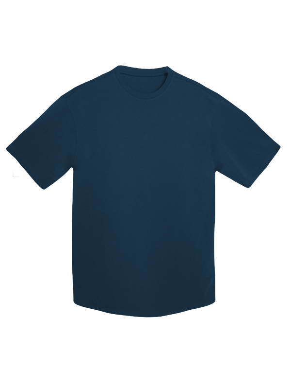 Steel Blue Solid Oversized Tee - Men