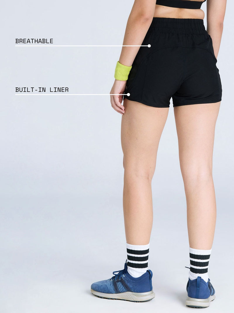 Black Sprint Shorts - Lined