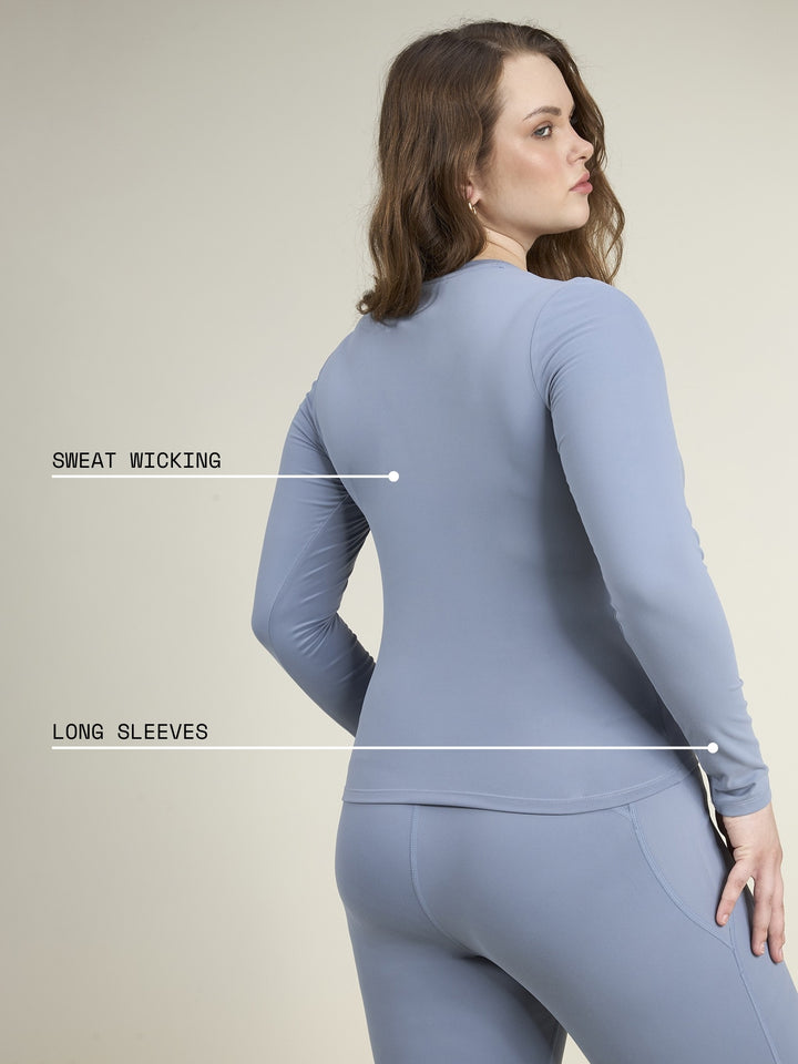 Storm Blue Sculpt Crew Top