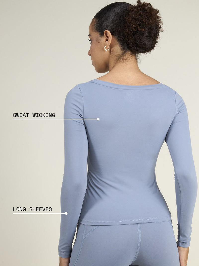 Storm Blue Sculpt Scoop Top