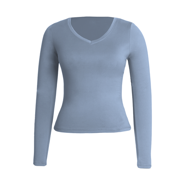 Storm Blue Sculpt V-Neck Top