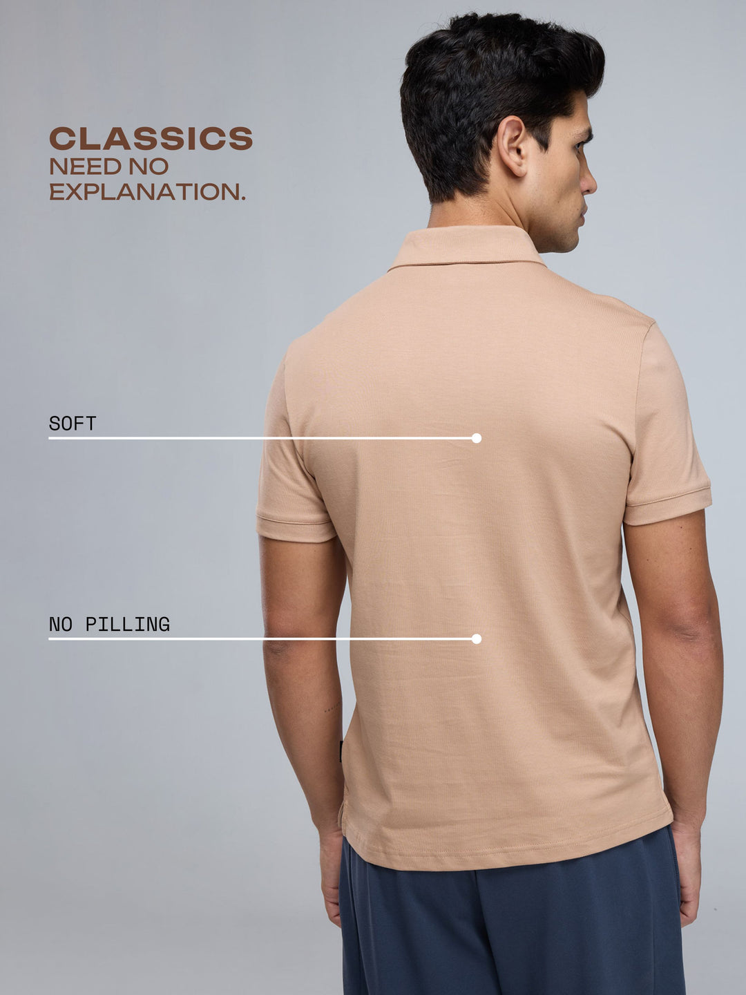 Beige Supima Polo T-shirt