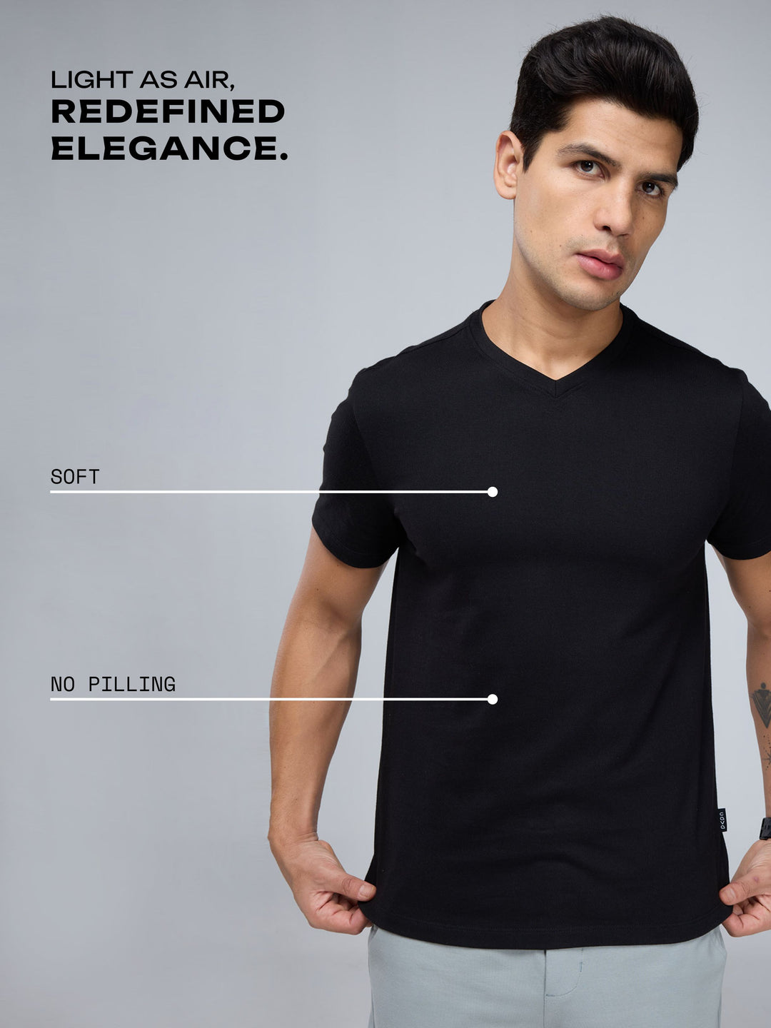 Black Supima V Neck T-shirt