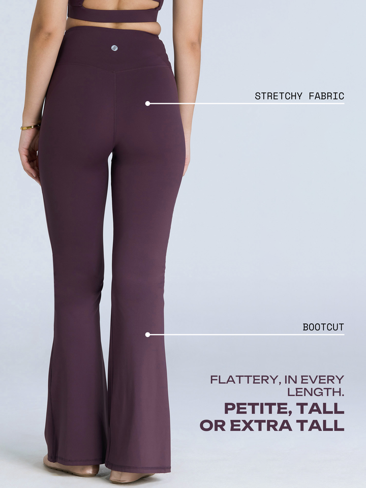 Wine Tall Hourglass Flared Leggings