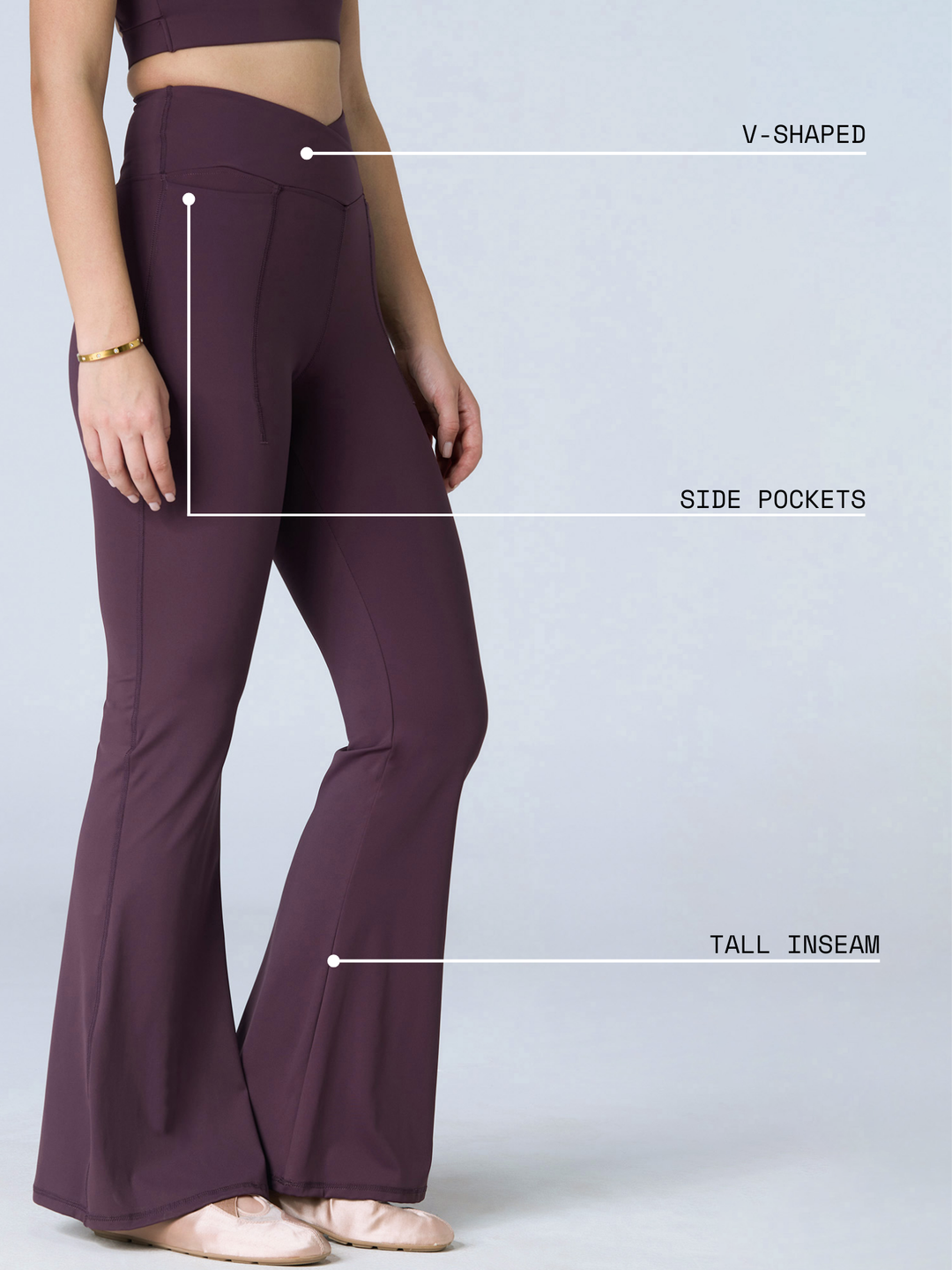 Wine Tall Hourglass Flared Leggings