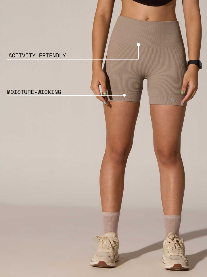 Taupe Seamless Booty Shorts