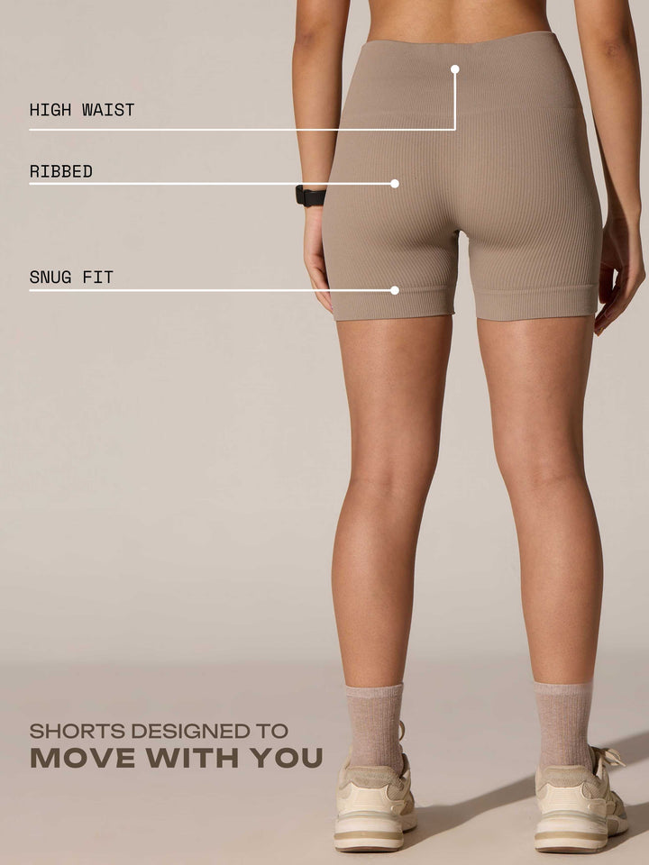 Taupe Seamless Booty Shorts