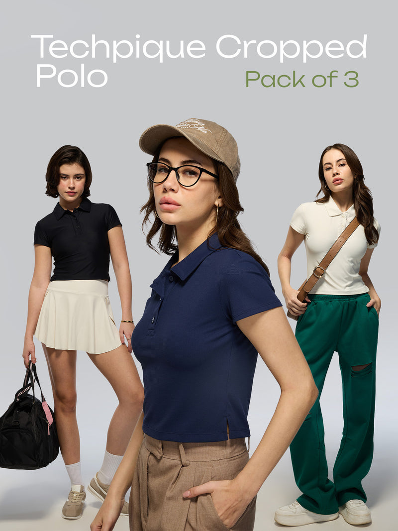 Techpique Cropped Polo - Pack of 3