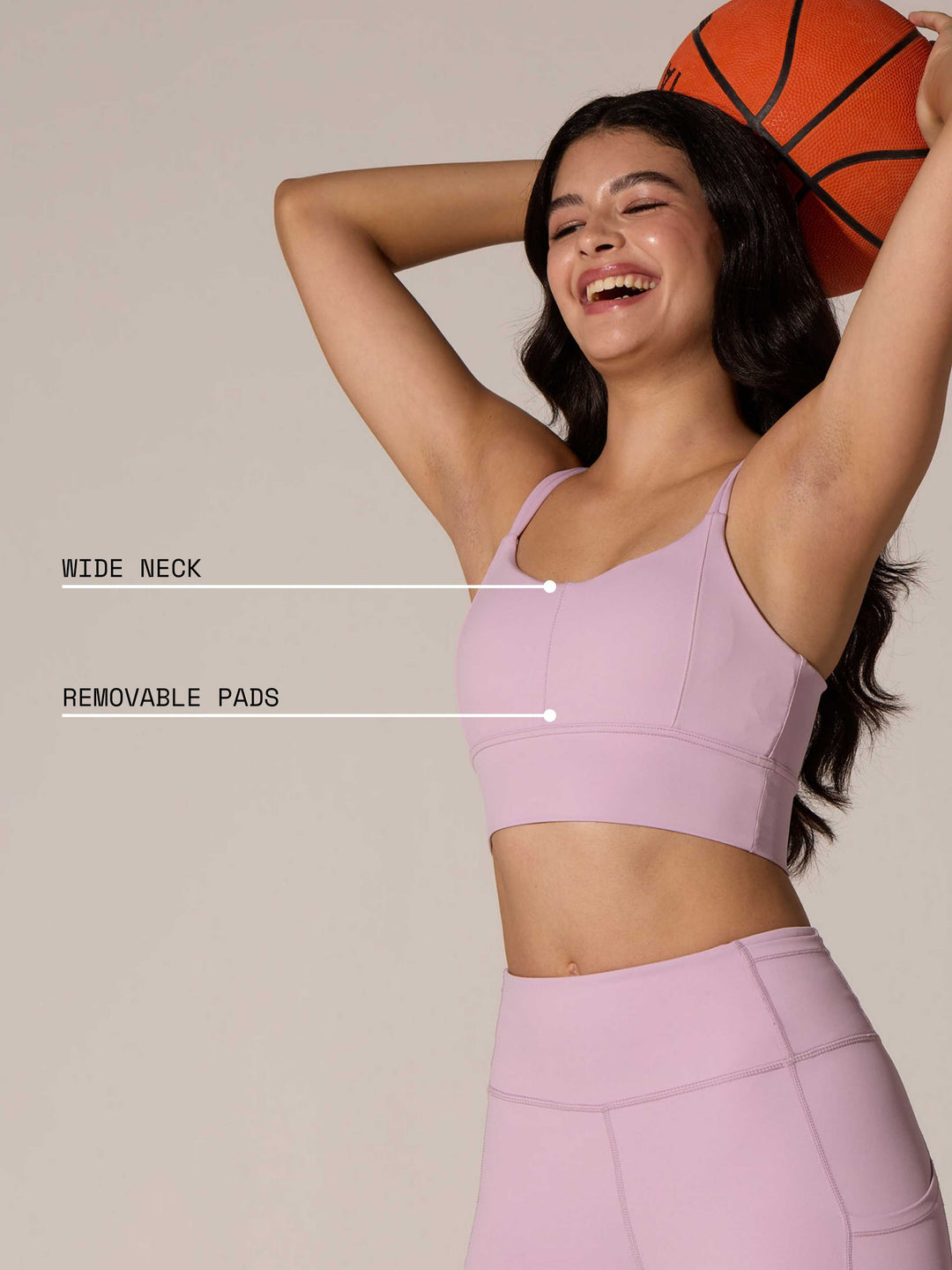 Lilac Twin Strap Sports Bra