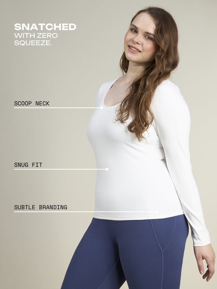 White Sculpt Scoop Top