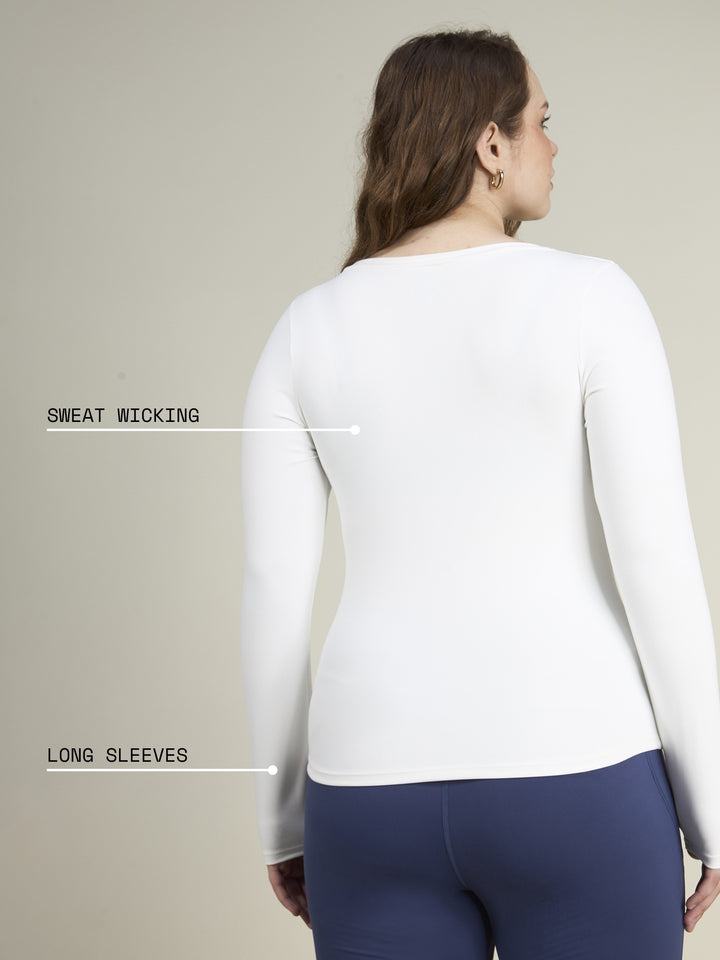 White Sculpt Scoop Top