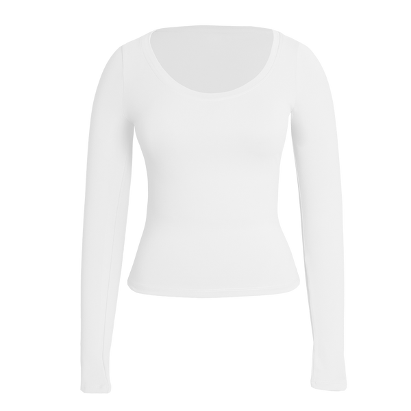 White Sculpt Scoop Top