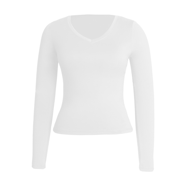 White Sculpt V-Neck Top