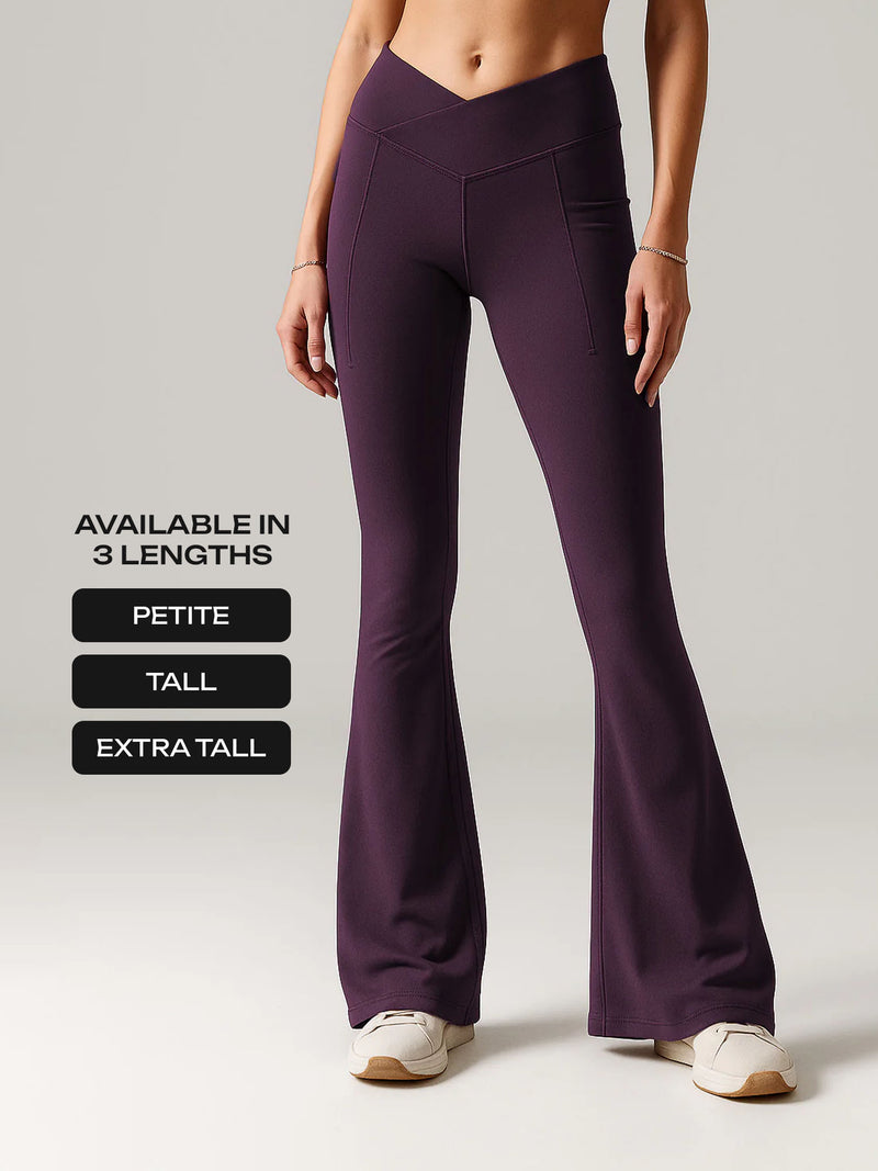Wine Extra Tall Hourglass Flared Leggings