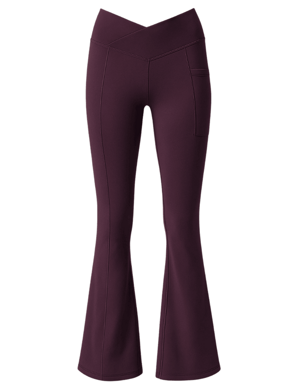 Wine Petite Hourglass Flared Leggings