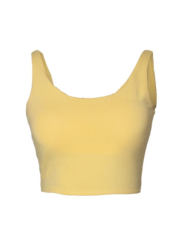 Yellow Cotton Scoop Tank