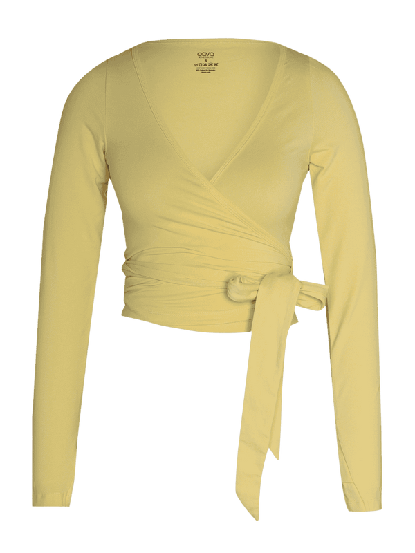 Yellow Cotton Wrap Top