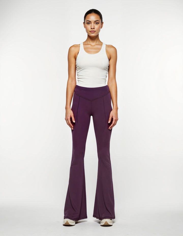Wine Extra Tall Hourglass Flared Leggings