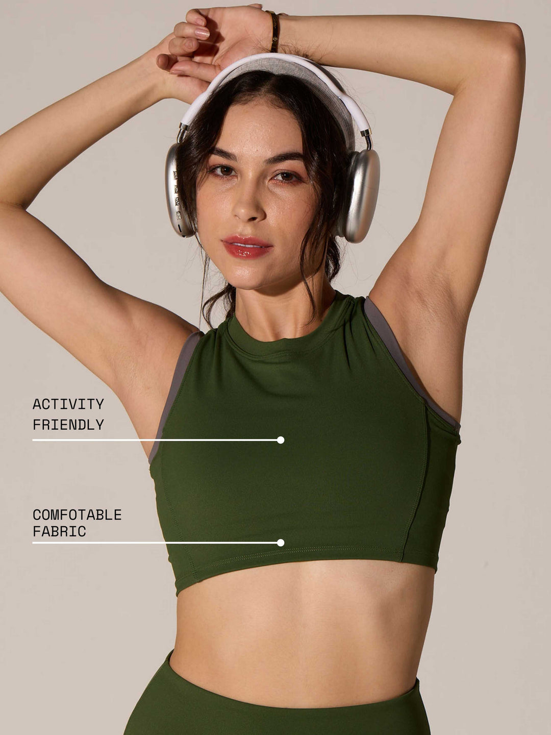 Olive In-Vest Sports Bra