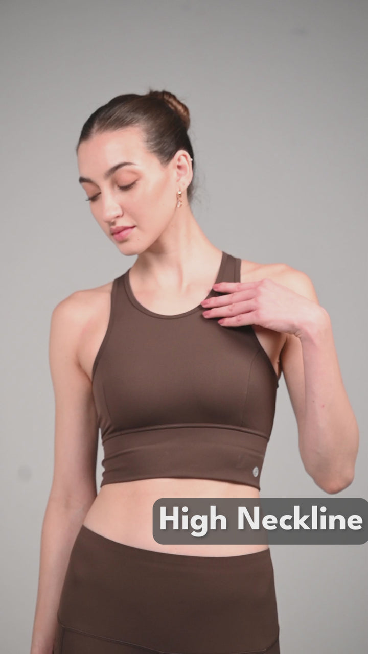 Brown MeshFit Sports Bra