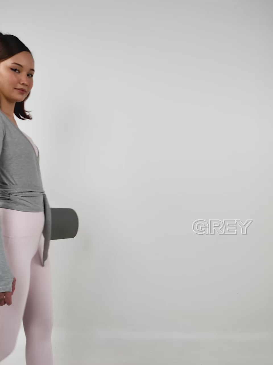 Grey Cotton Wrap Top