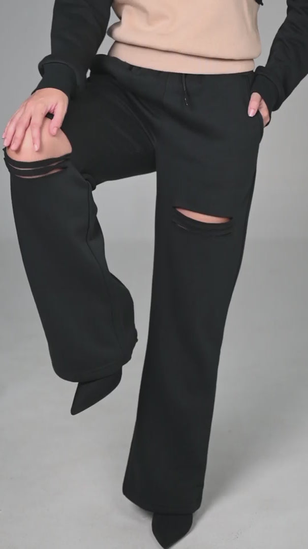 Black Dual Slit Adapt Joggers