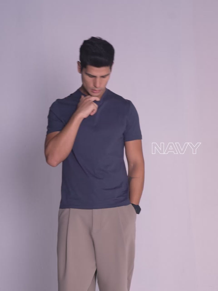 Navy Supima V Neck T-shirt