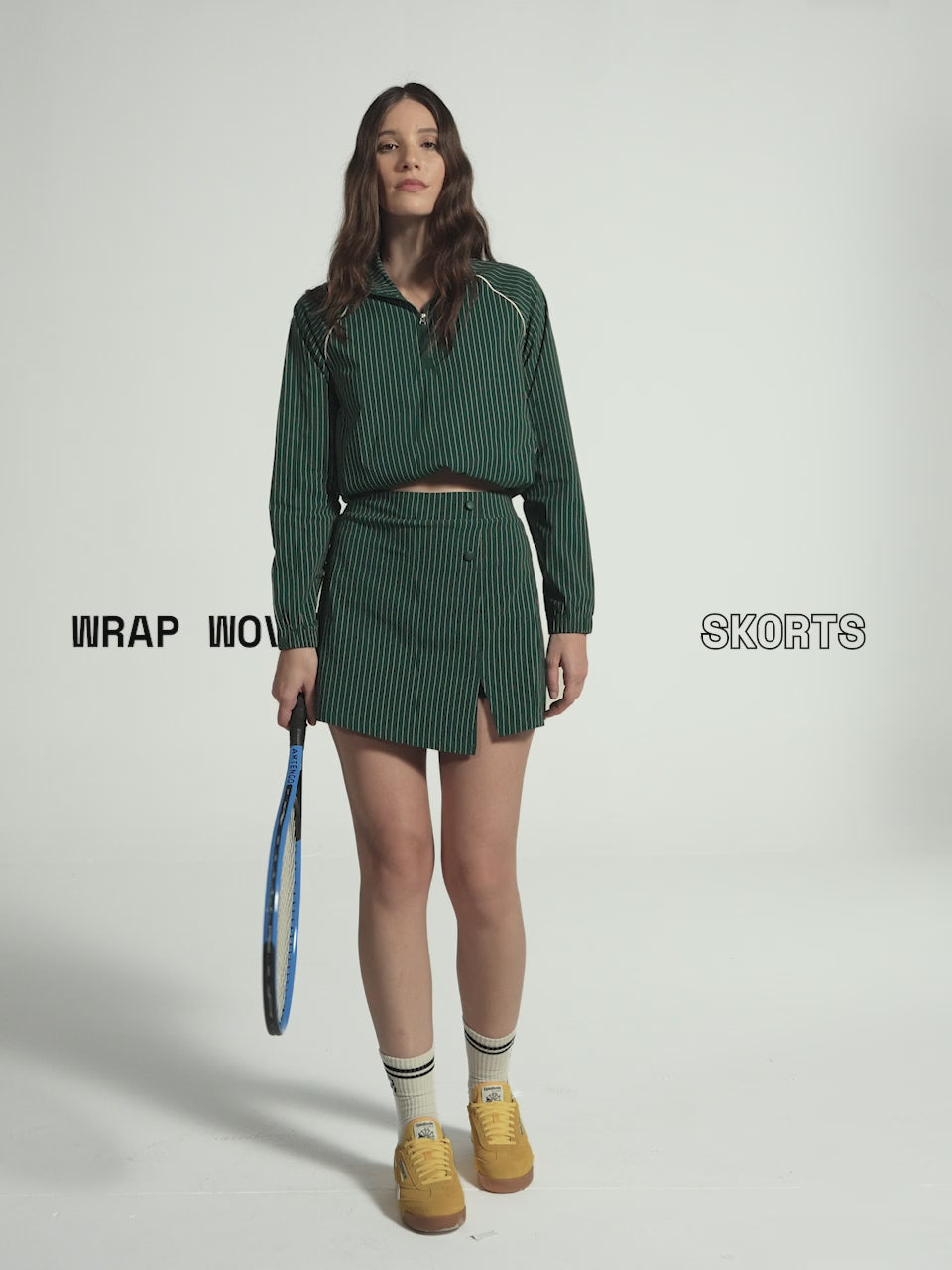 Pine Stripe Wrap Woven Skorts